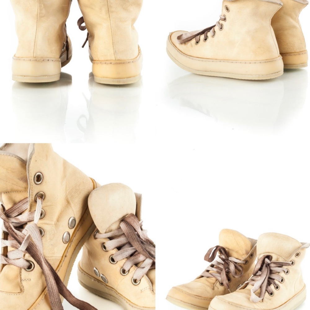 A DICIANNOVEVENTITRE HAND PAINTED KANGAROO LEATHER SNEAKERS